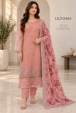 Dusty Pink Embroidered Chiffon Three-Piece Suit | DCF0003