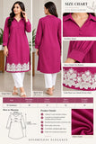Magenta Collared Kurti with White Lace Hem | DCKB19