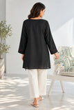 Black V-Neck Tie-Side Kurti Top | DCKB24