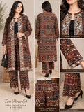 Brown Geometric Print Cotton Co-ord Set | DCK2074