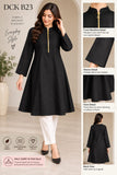 Black Flared Kurti with Gold-Tone Zip | DCKB23