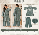 DCKB2081 – Sage Green Floral Cotton Kurta & Trouser Set