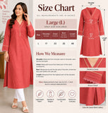 Plain Red Kurti with Contrast Trim | DCKB15