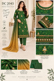 Green Embroidered Cotton Three-Piece Suit | DC2045