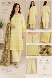 Lemon Yellow Appliqué Cotton Three-Piece Suit with Floral Dupatta | DC2053