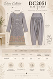 Grey Floral Embroidered Three-Piece Suit with Chiffon Dupatta | DC2051
