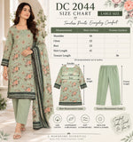 Sage Green Floral Cotton Three-Piece Suit | DC2044