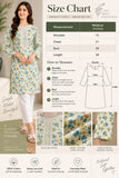 Cream and Blue Floral Cotton Kurti | DCKB13