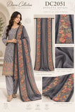 Grey Floral Embroidered Three-Piece Suit with Chiffon Dupatta | DC2051