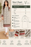 Cream Floral Cotton Kurti with Red Borders | DCKB14