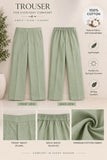 Sage Green Floral Cotton Three-Piece Suit | DC2044