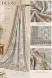 Beige Embroidered Cotton Three-Piece Suit with Satin Dupatta | DC2052