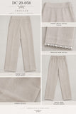 Light Grey Floral Embroidered Cotton Three-Piece Suit | DC20-058