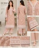 Blush Pink Embroidered Cotton Three-Piece Suit | DC2042
