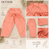 Peach Cotton Three-Piece Suit with Floral Embroidery | DC3038