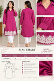 Magenta Collared Kurti with White Lace Hem | DCKB19