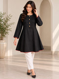 Black Flared Kurti with Red Piping | DCKB22