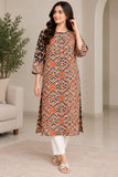 Orange and Black Geometric Printed Kurti | DCKB11