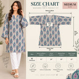 Teal and Pink Paisley Printed Kurti | DCKB05