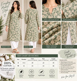 Sage Green Floral Cotton Kurti | DCKB08