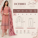 Dusty Pink Embroidered Chiffon Three-Piece Suit | DCF0003