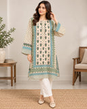 Cream and Green Printed Kurti | DCKB01
