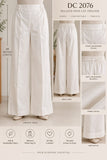 Cream Floral Cotton Co-ord Set with White Trousers | DC2076
