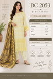 Lemon Yellow Appliqué Cotton Three-Piece Suit with Floral Dupatta | DC2053