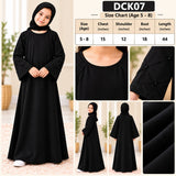 Girls’ Black Abaya with Embellished Bell Sleeves | DCK07