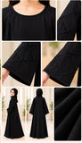 Girls’ Black Abaya with Embellished Bell Sleeves | DCK07