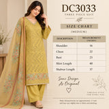 Mustard Yellow Cotton Three-Piece Suit with Floral Dupatta | DC3033