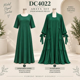 Emerald Green Tiered Four-Piece Abaya Set | DC4022
