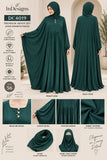 Emerald Green Four-Piece Abaya Set with Hijab | DC4019