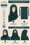 Emerald Green Four-Piece Abaya Set with Hijab | DC4019