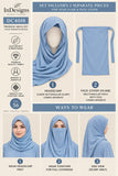 Light Blue Four-Piece Abaya Set with Hijab | DC4018