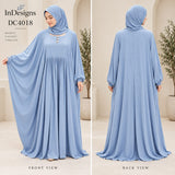 Light Blue Four-Piece Abaya Set with Hijab | DC4018