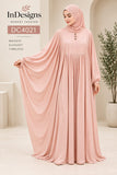 Blush Pink Four-Piece Abaya Set with Hijab | DC4021