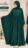Emerald Green Four-Piece Abaya Set with Hijab | DC4019