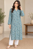 Muted Blue Floral Printed Kurti | DCKB04