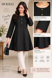 Black Flared Kurti with Red Piping | DCKB22