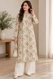 Cream Floral Cotton Co-ord Set with White Trousers | DC2076