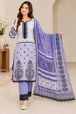 Lilac Cotton Three-Piece Suit with Black Lace | DC2041