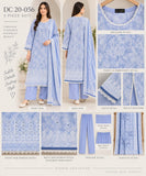 Powder Blue Embroidered Cotton Three-Piece Suit | DC2056