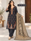 DC20-059 Dark Navy Embroidered Cotton Three-Piece Suit