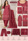 DC20-060 Deep Red Embroidered Cotton Three-Piece Suit