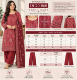 DC20-060 Deep Red Embroidered Cotton Three-Piece Suit