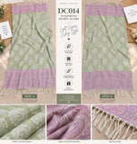 DC014 Pale Green & Lilac Paisley Border Shawl Scarf