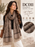 DC011 Reversible Taupe & Brown Paisley Shawl Scarf