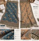 DC013 Reversible Teal & Tan Paisley Shawl Scarf