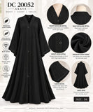 Black Nara Open Abaya with Beadwork – DC20052